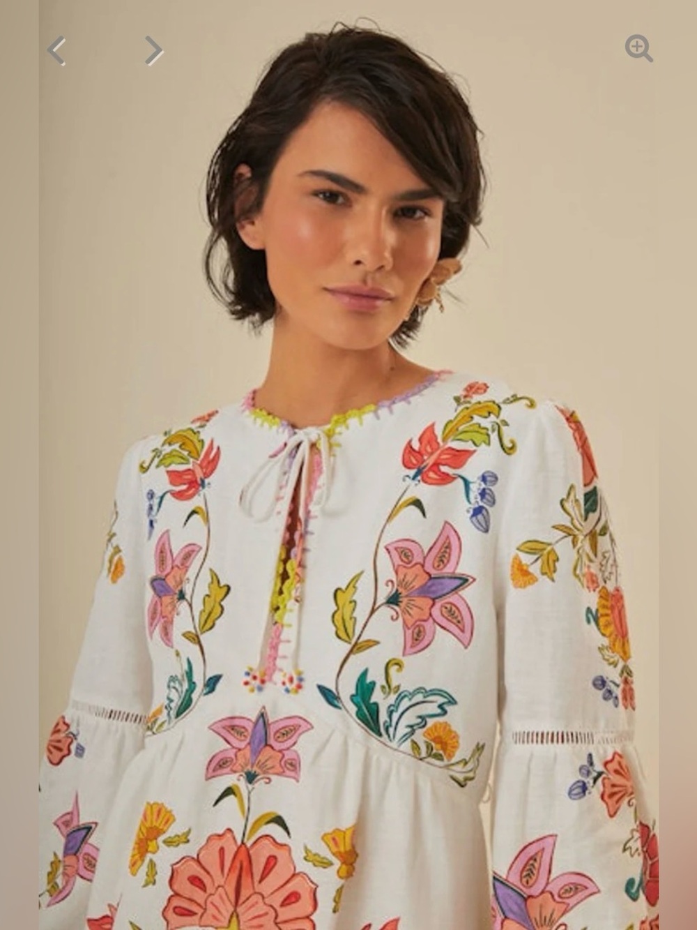 NWT Farm Rio Floral Insects Off White Mini Dress - Picture 3 of 13